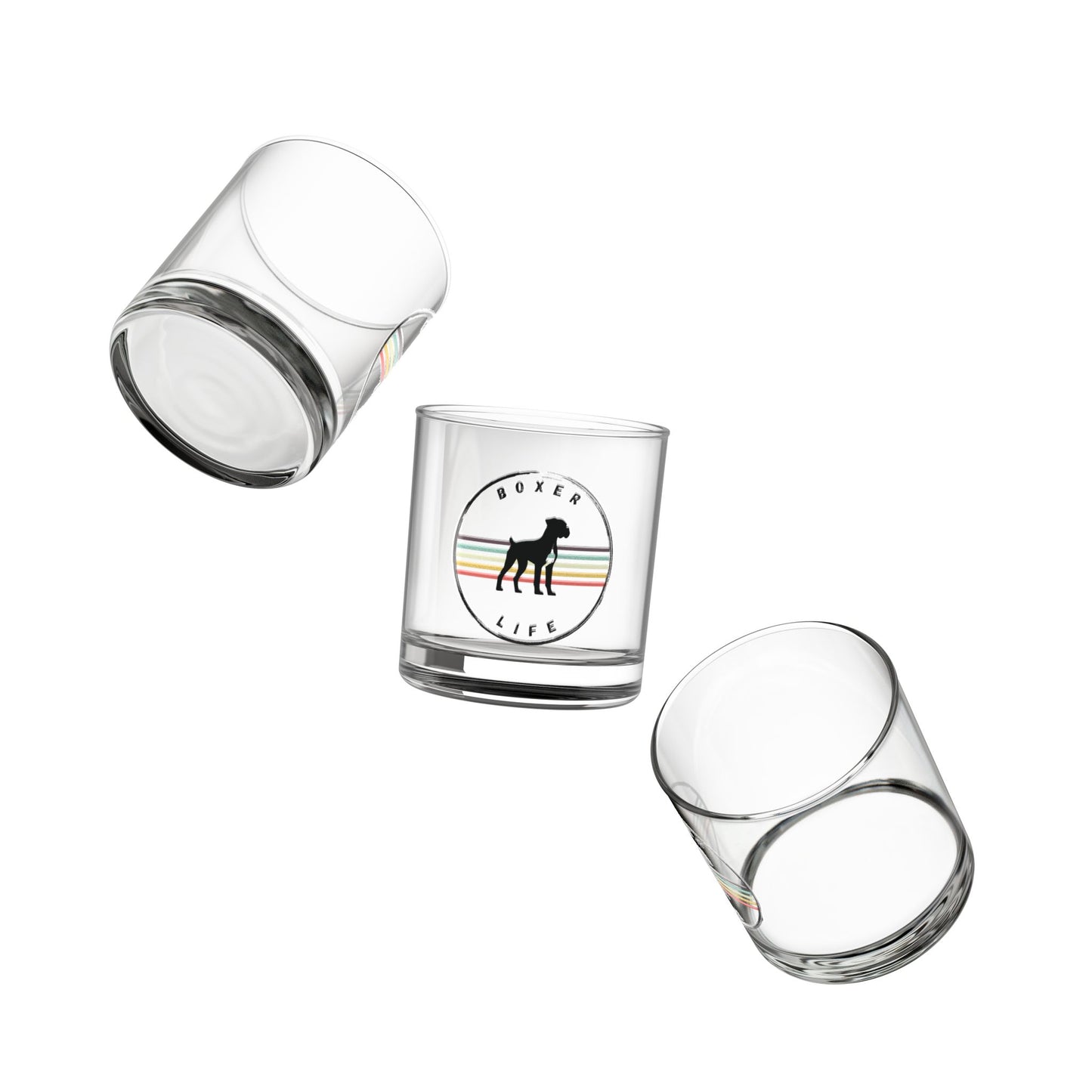 Boxer Life- Boxer Dog Rocks Glass