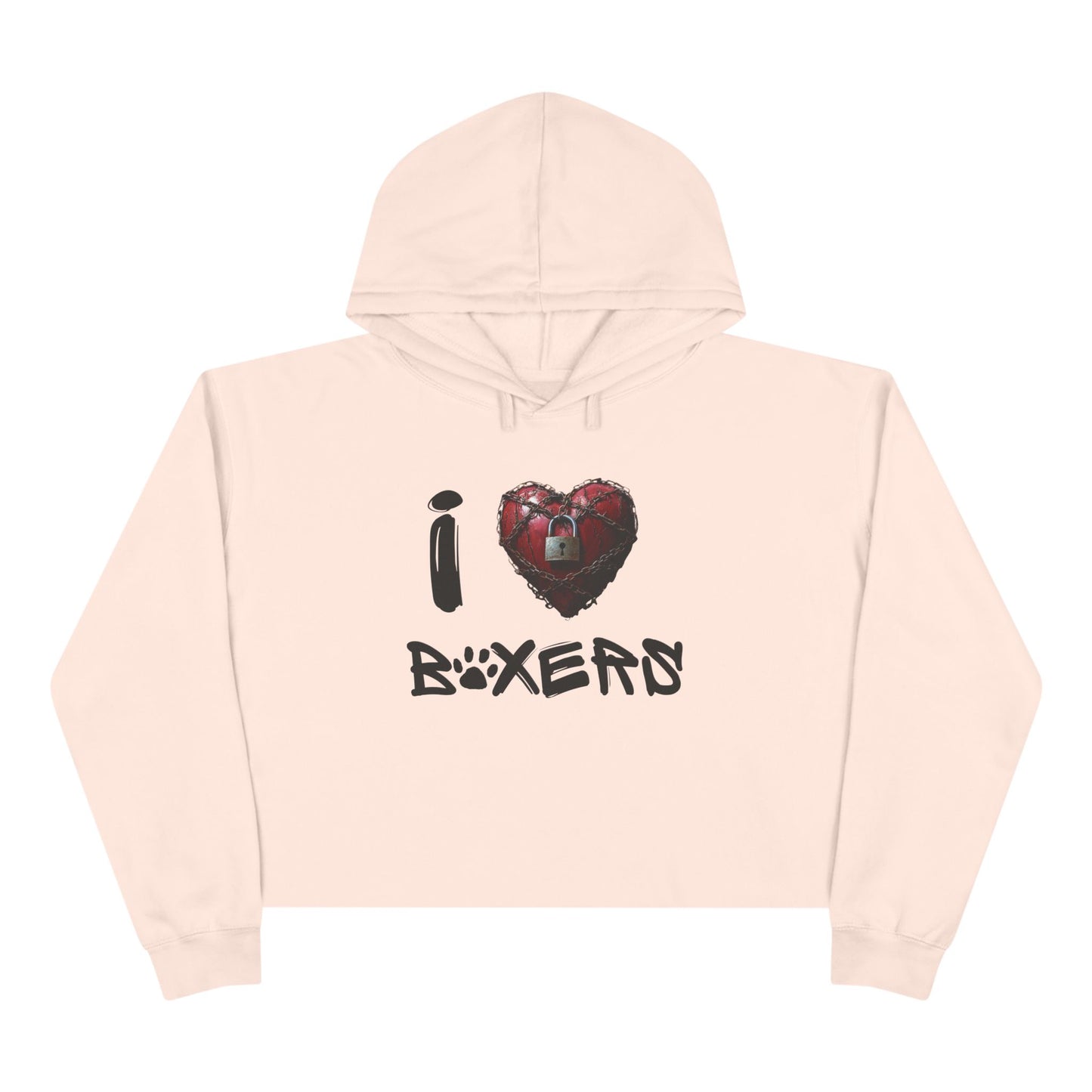I (locked heart) Boxers – Boxer Dog Crop Hoodie