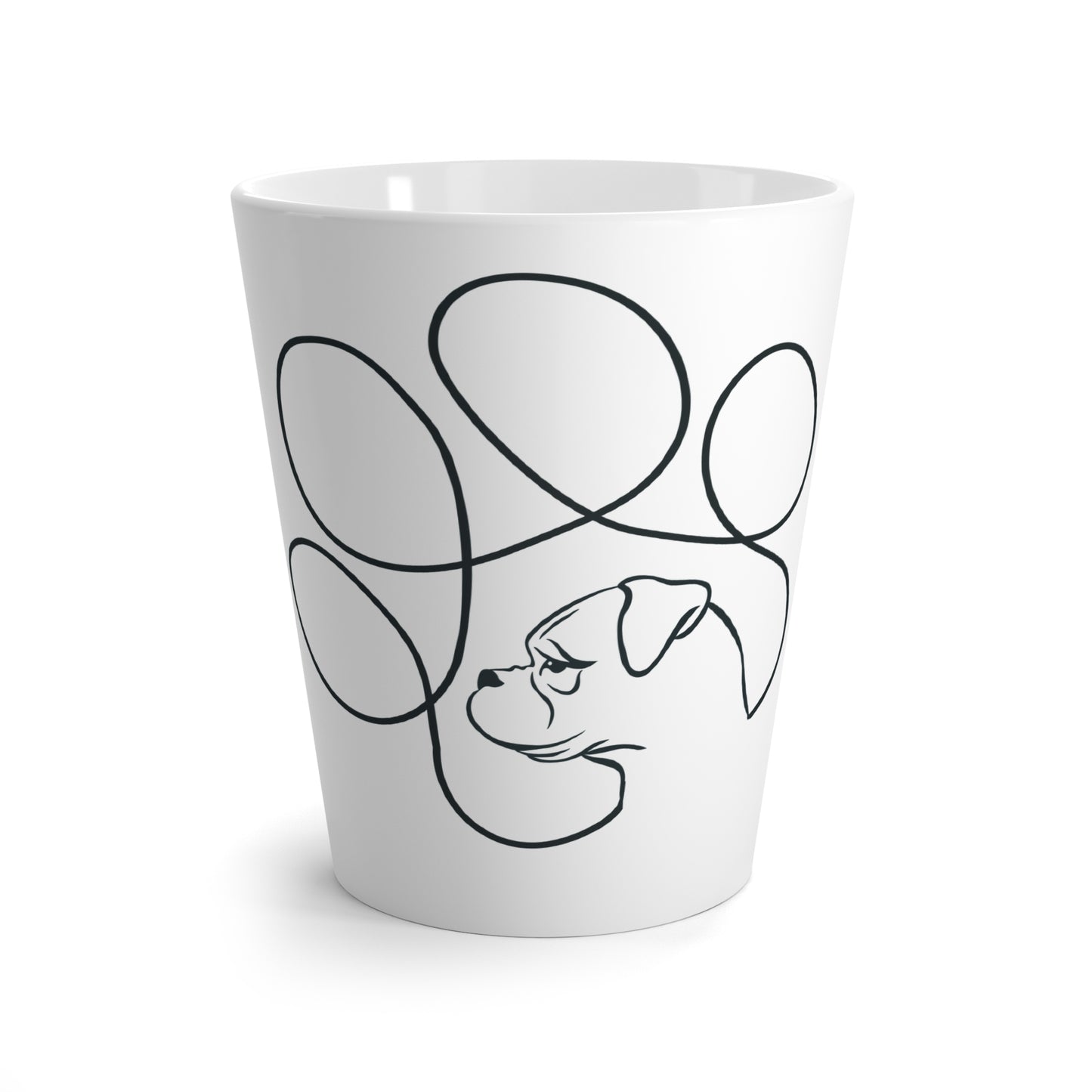 Minimalist Boxer Dog Paw Line Art Mug – Modern Boxer Lover Gift, Dog Mom Mug, Boxer Nation Drinkware