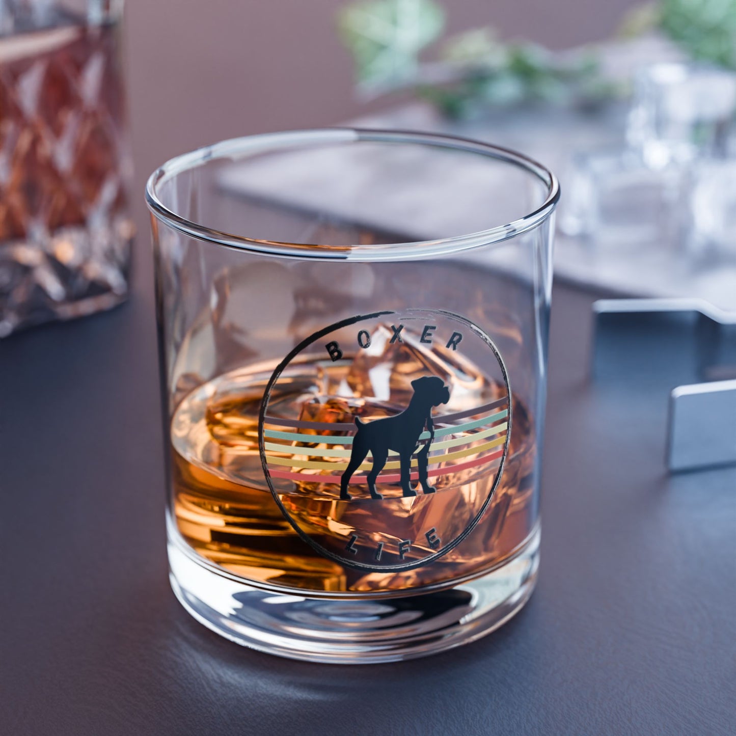 Boxer Life- Boxer Dog Rocks Glass