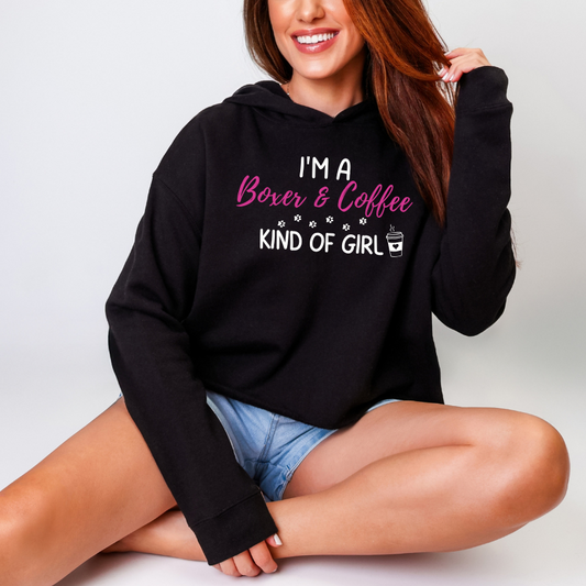 I'm A Boxer & Coffee Kind Of Girl – Boxer Dog Crop Hoodie