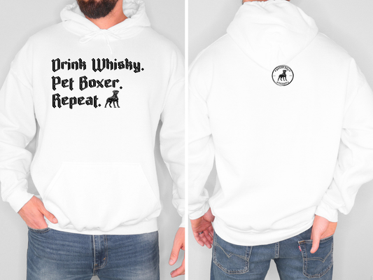 Drink Whisky Pet Boxer Repeat - Boxer Dog Hoodie