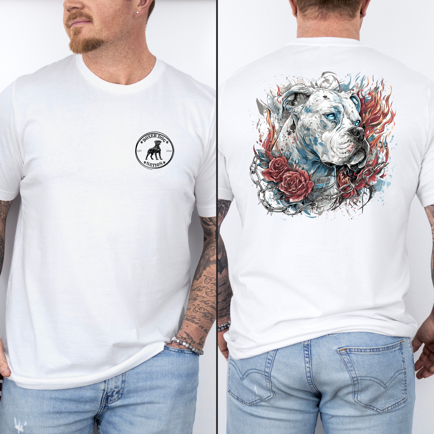 Frostborn Boxer Ice Eyes & Chain Collar - Boxer Dog Classic T-Shirt