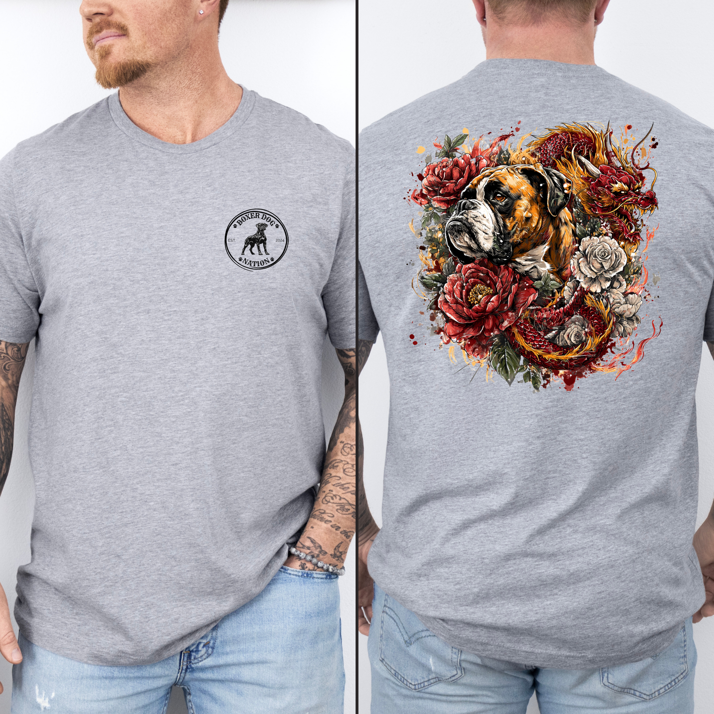 Dragon Defender β Boxer and Fire Dragon- Boxer Dog Classic T-Shirt