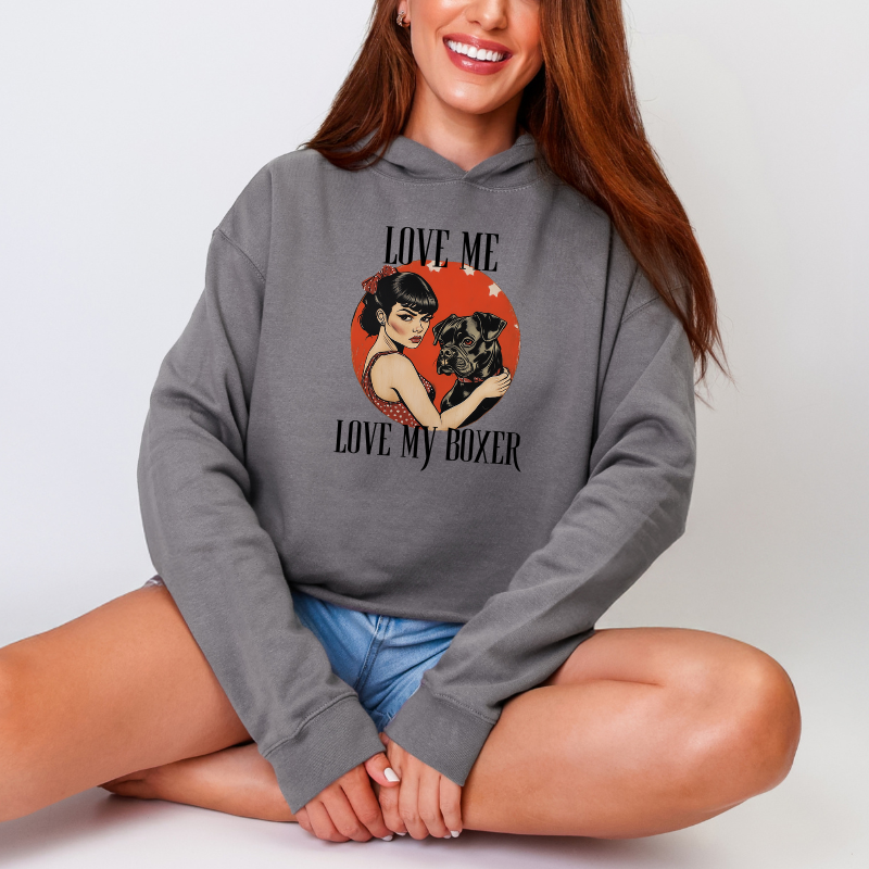 Love Me Move My Boxer - Boxer Dog Crop Hoodie