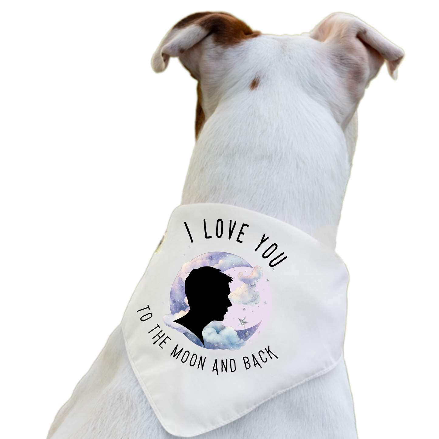 I Love You to the Moon & Back (male) – Pet Bandana