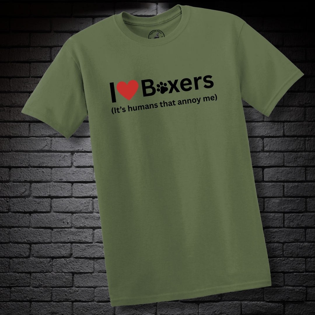 I ❤️ Boxers (It’s Humans That Annoy Me) - Boxer Dog Classic T-Shirt