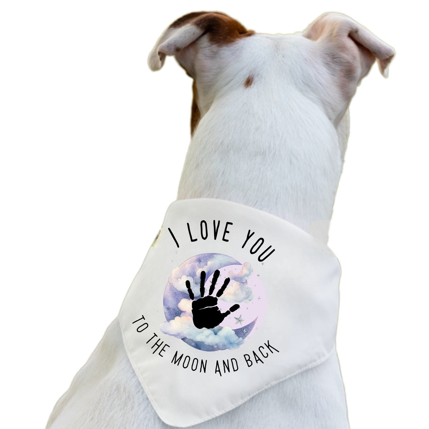 I Love You to the Moon & Back (hand print) – Pet Bandana