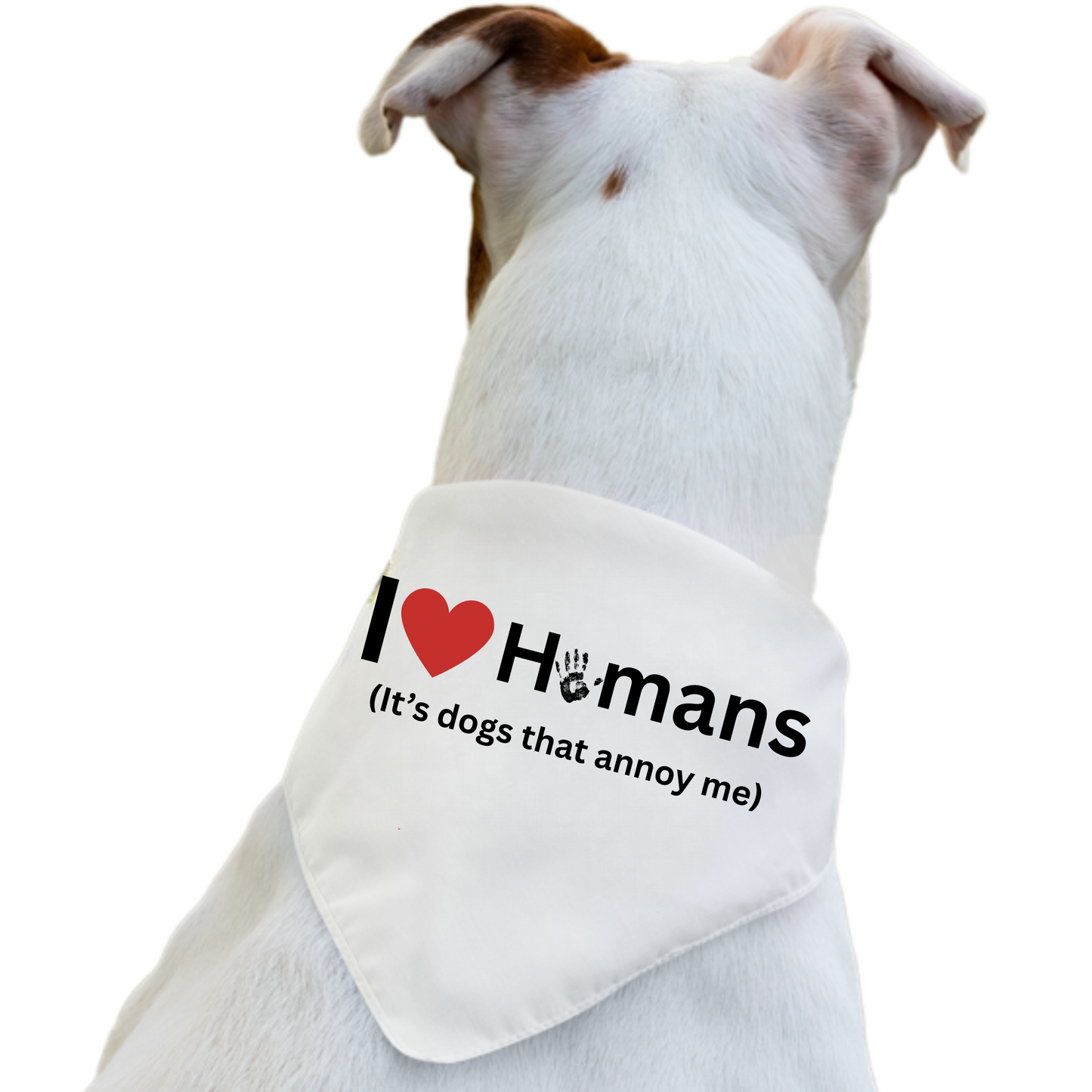 I (heart) Humans - Boxer Dog Bandana