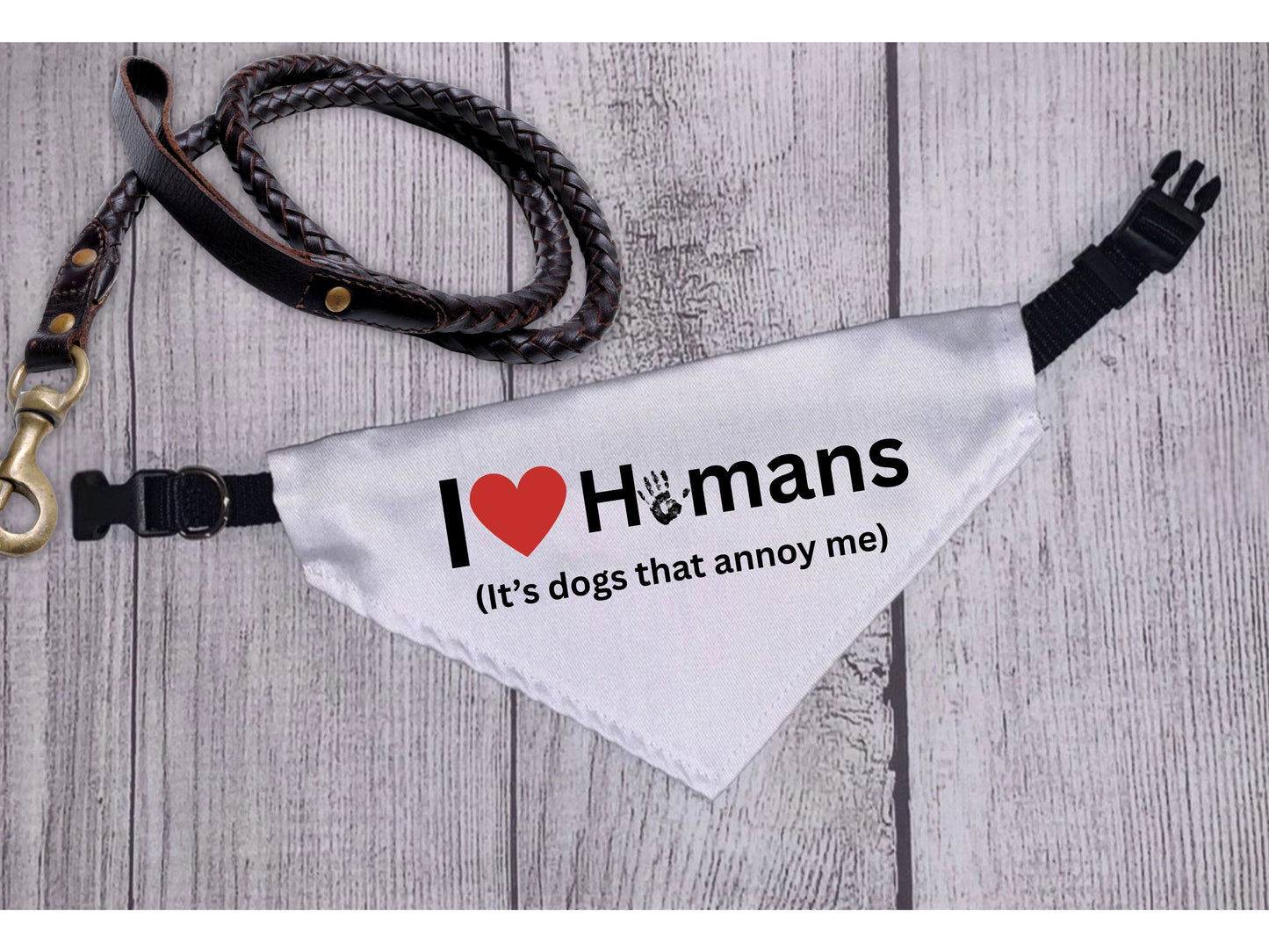 I (heart) Humans - Boxer Dog Bandana