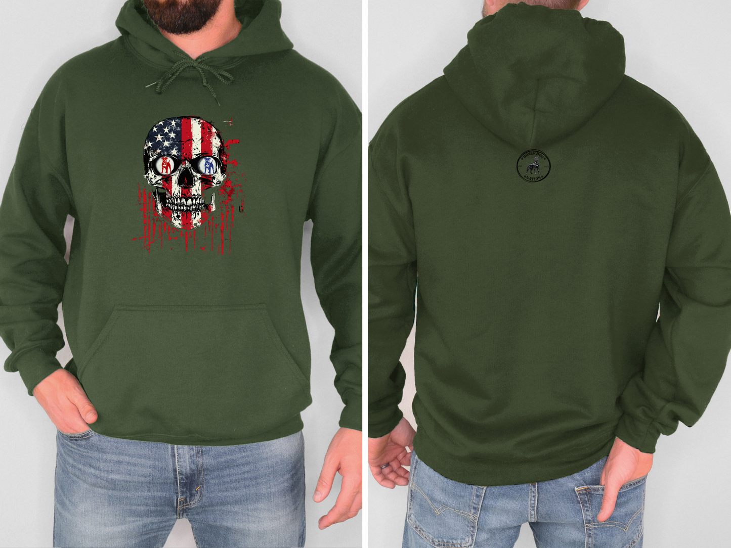 Boxer Skull Flag Hoodie – Patriotic Boxer Dog Nation Hoodie