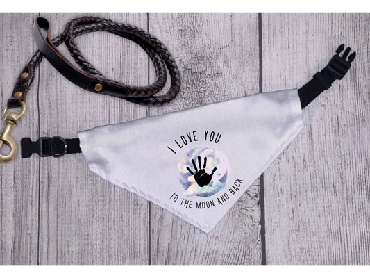 I Love You to the Moon & Back (hand print) – Pet Bandana