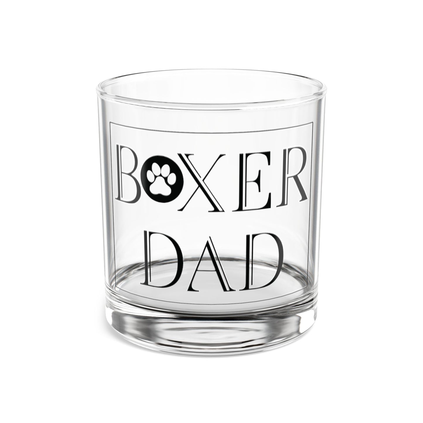 Boxer Dad- Boxer Dog Rocks Glass
