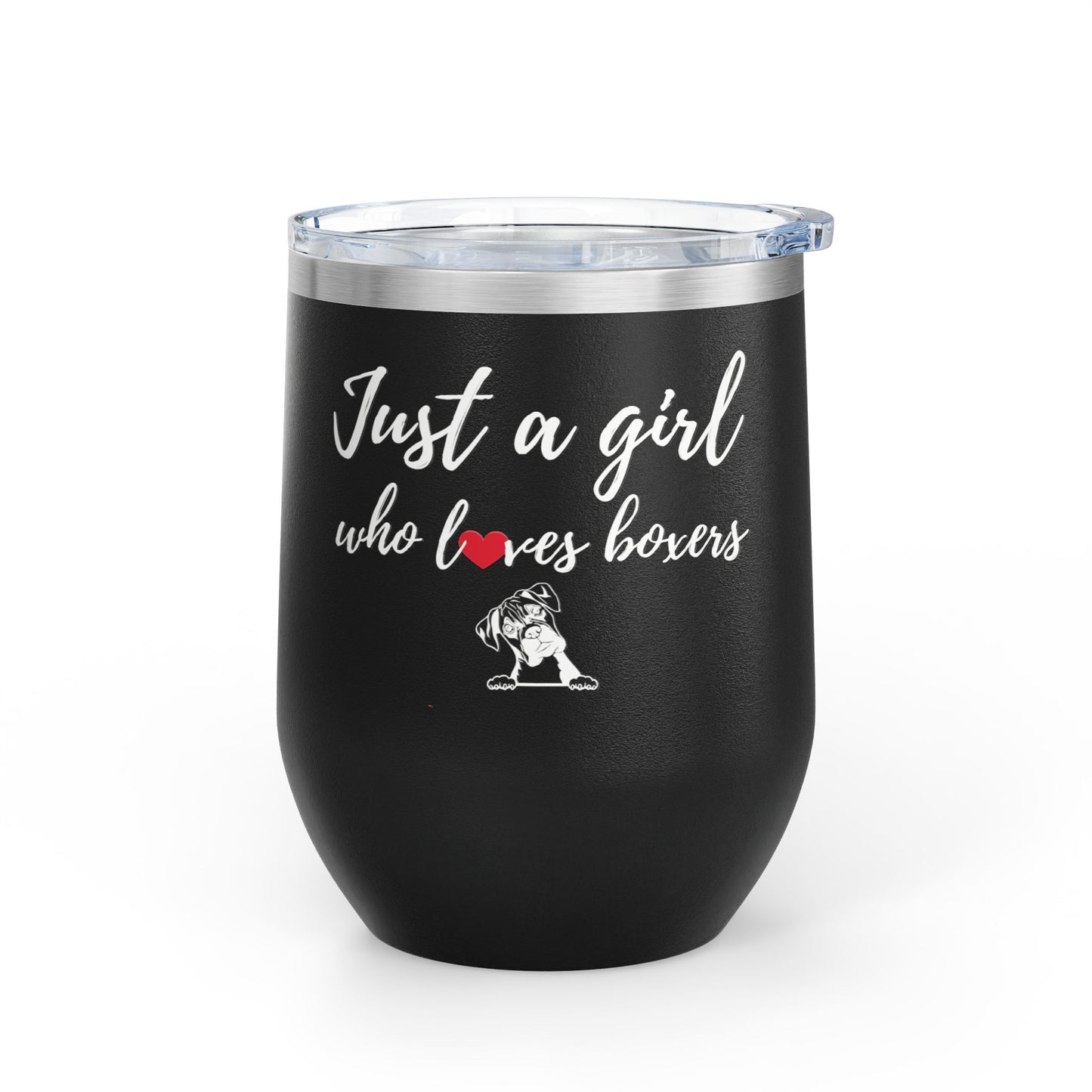 Just A Girl Who Loves Boxers - Boxer Dog Wine Tumbler