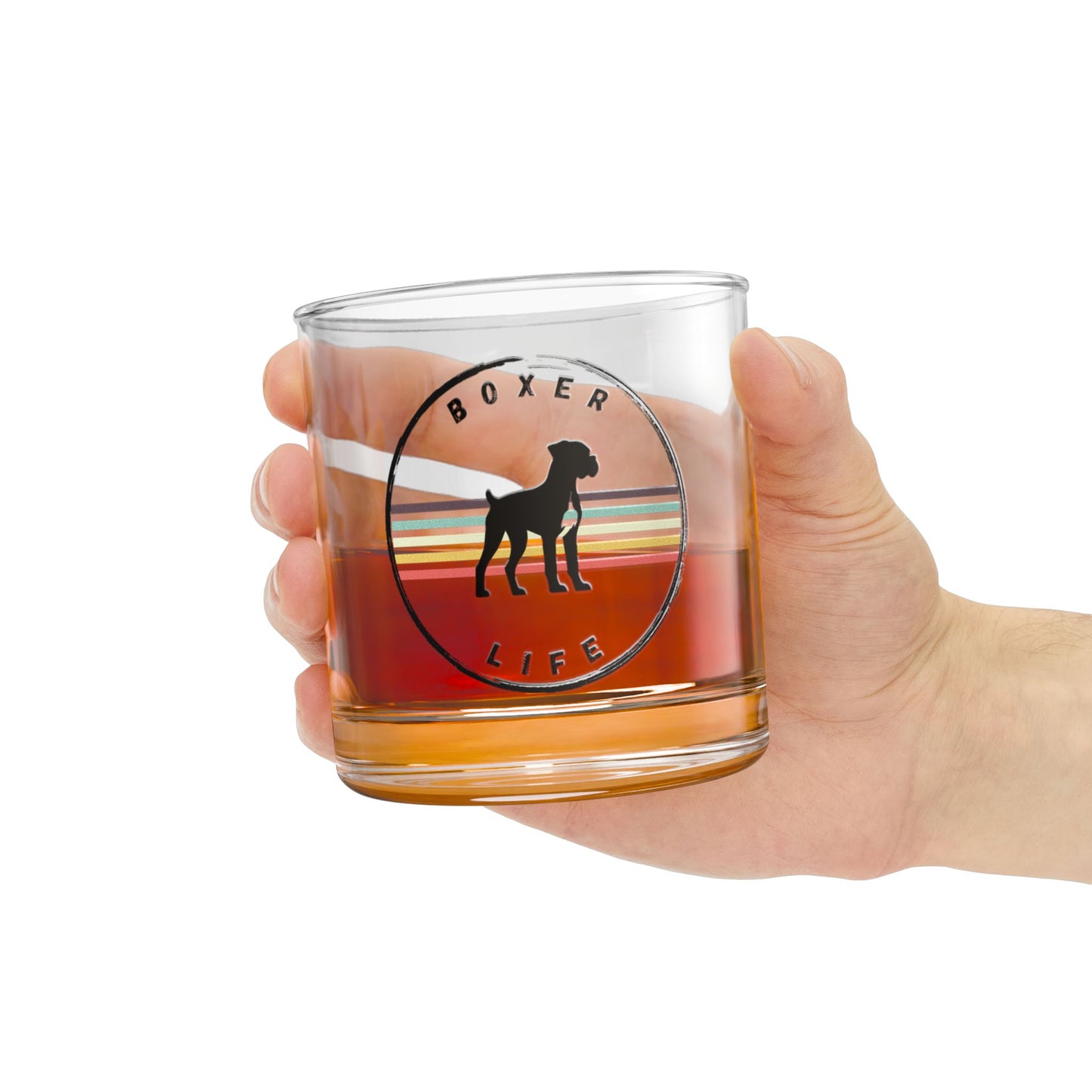 Boxer Life- Boxer Dog Rocks Glass