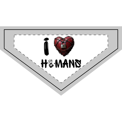 I (locked heart) Humans - Boxer Dog Pet Bandana