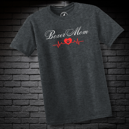 Boxer Mom Heartbeat w/ Paw- Boxer Dog Classic Shirt