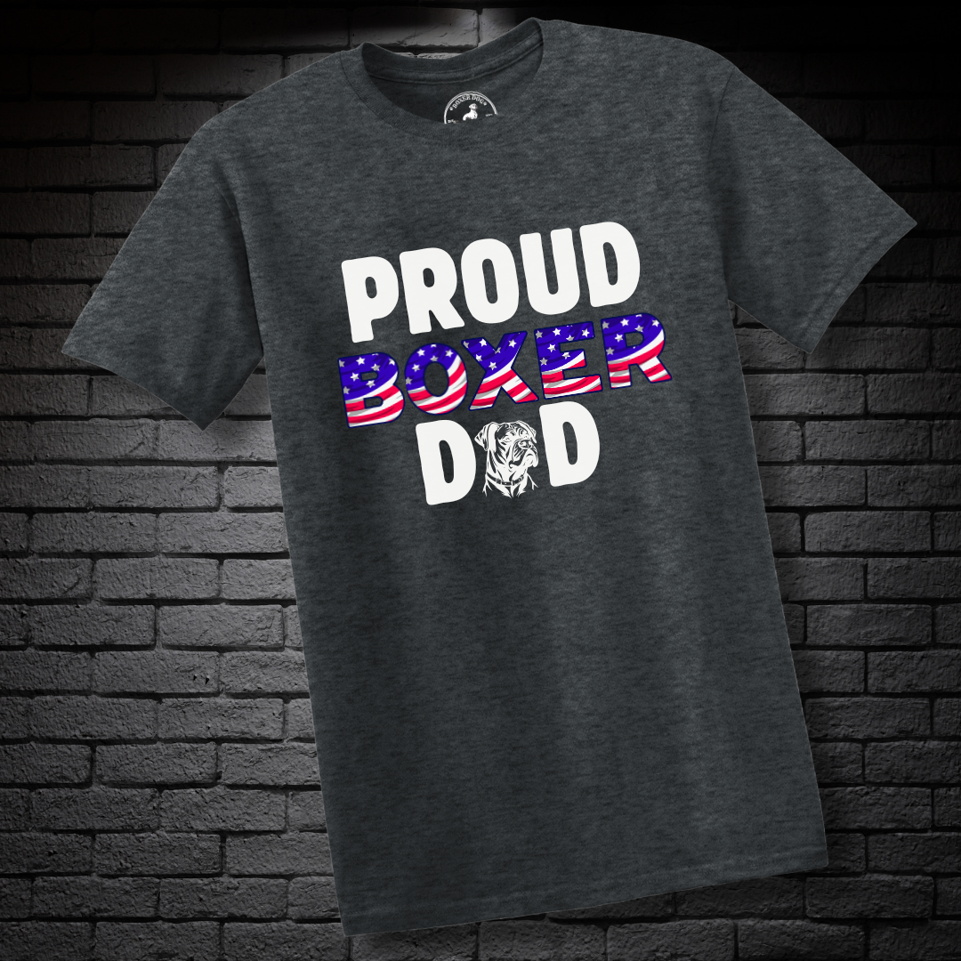 USA Proud Boxer Dad- Boxer Dog Classic Shirt