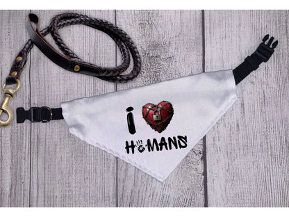 I (locked heart) Humans - Boxer Dog Pet Bandana