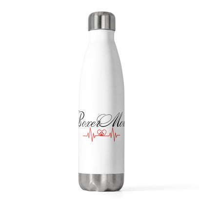 Boxer Mom Heartbeat with Paw- 20oz Insulated Bottle