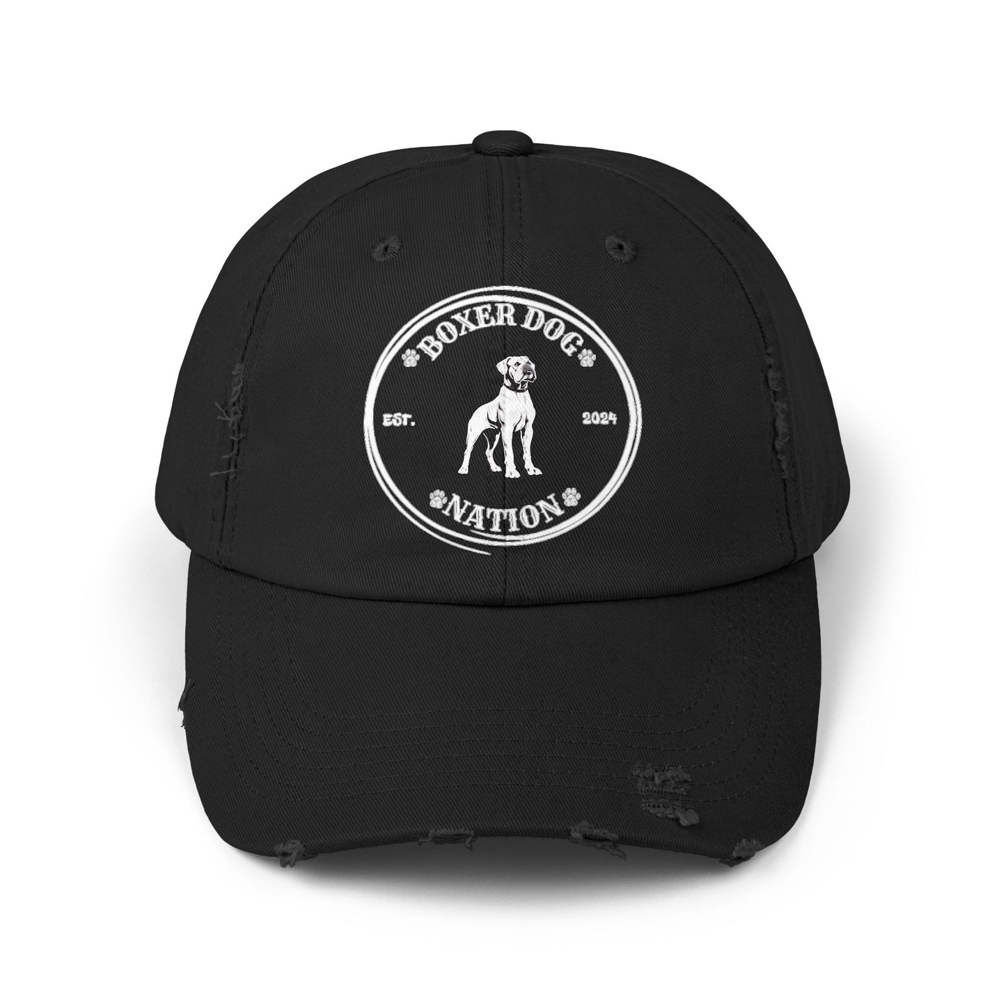 Boxer Dog Nation Logo- Distressed Hat