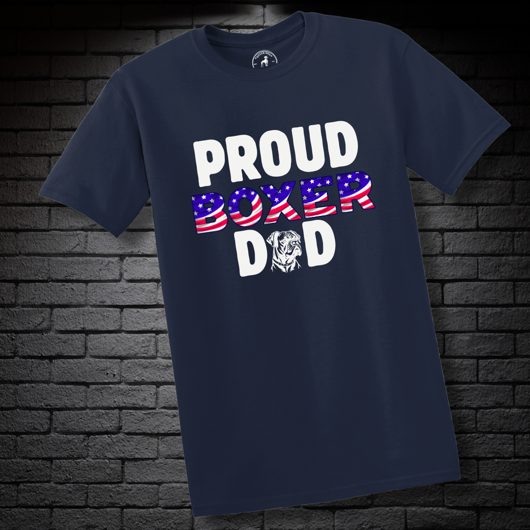 USA Proud Boxer Dad- Boxer Dog Classic Shirt