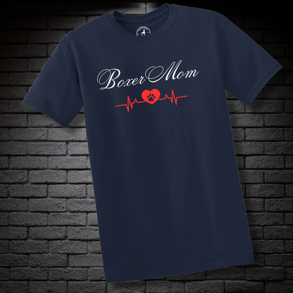 Boxer Mom Heartbeat w/ Paw- Boxer Dog Classic Shirt
