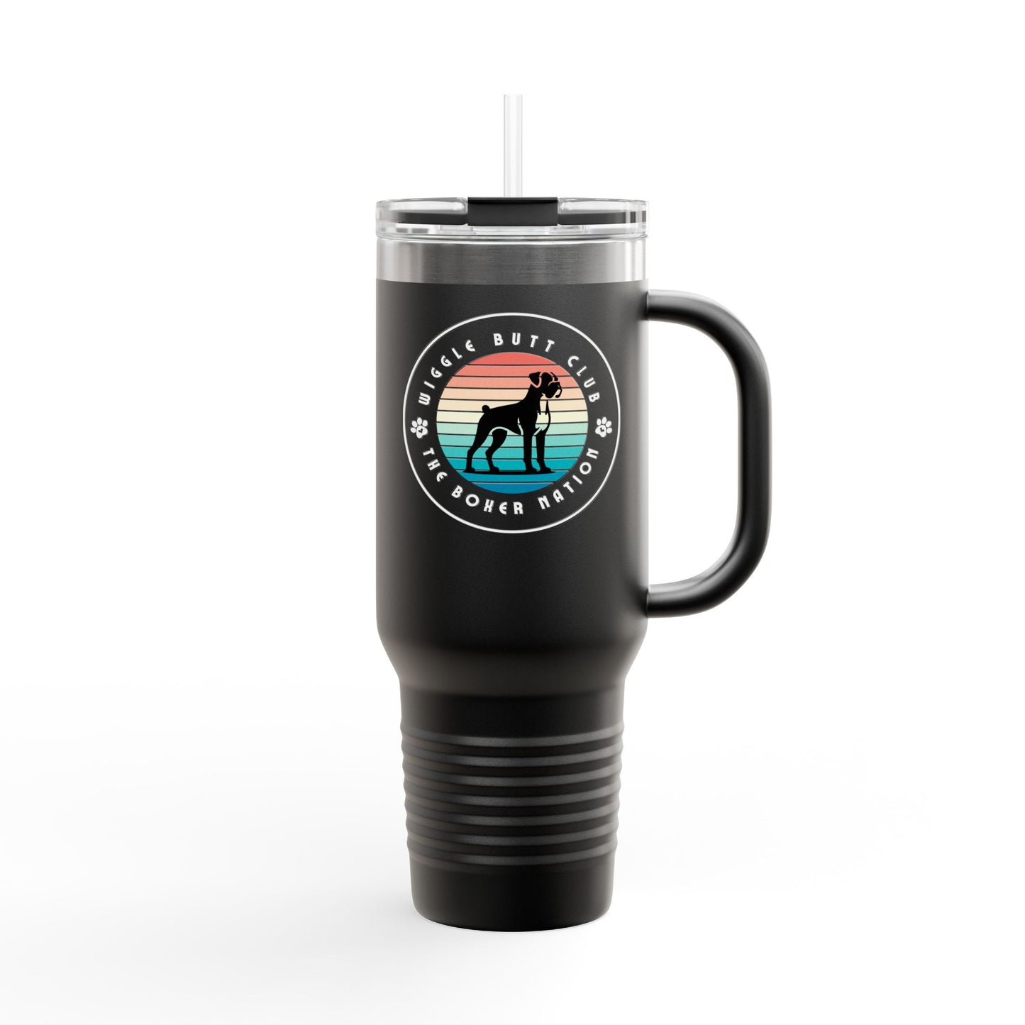 Wiggle Butt Club - Boxer Dog Insulated Travel Tumbler, 40oz