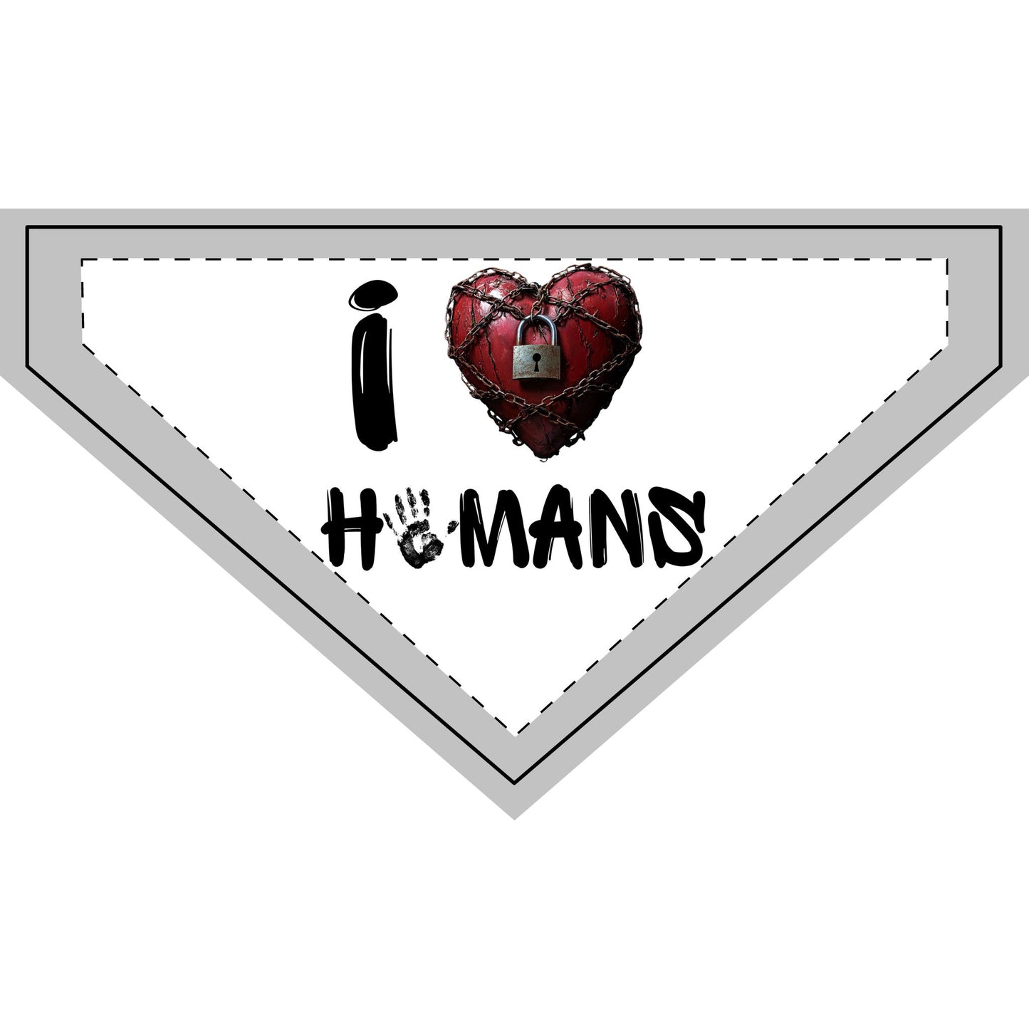I (locked heart) Humans - Boxer Dog Pet Bandana