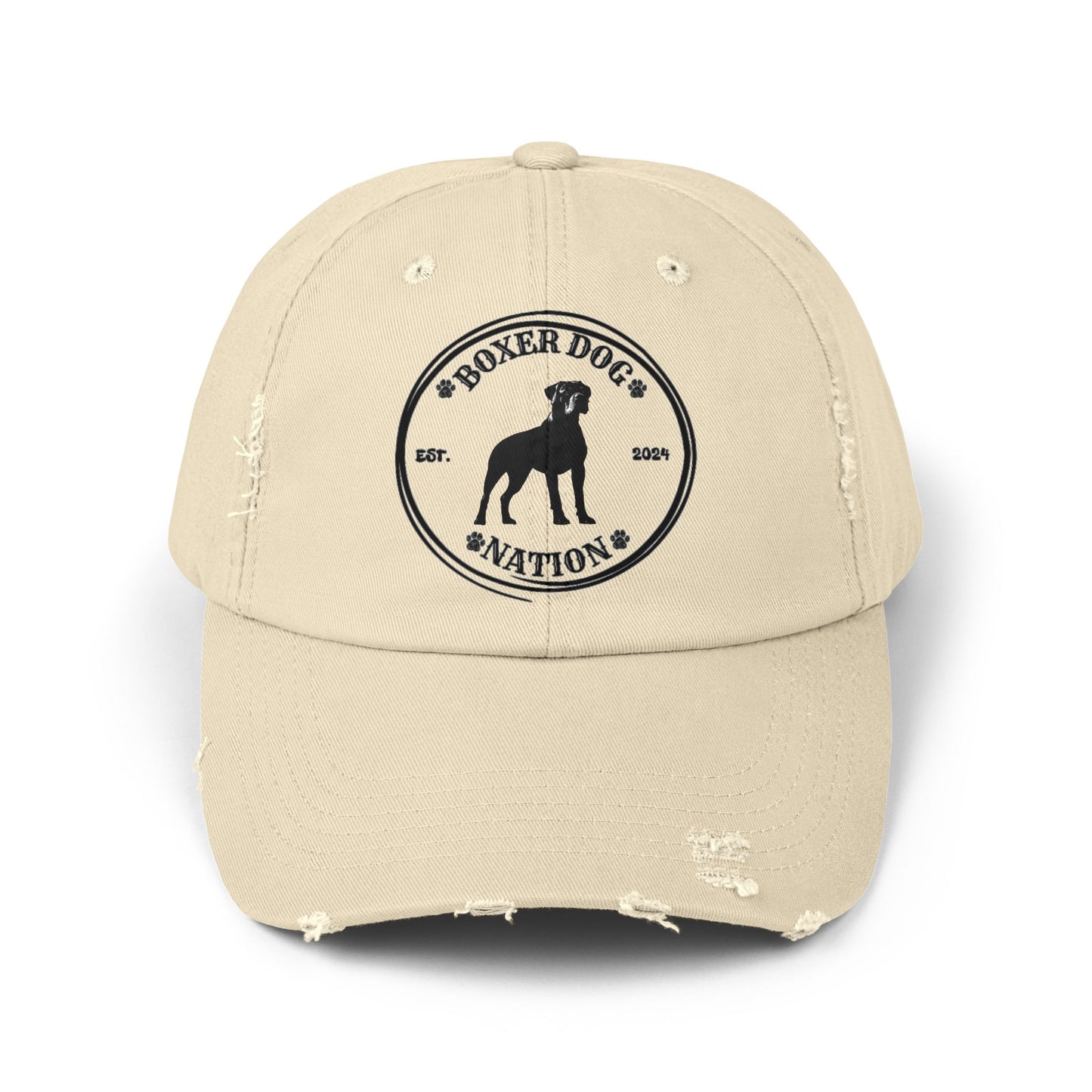 Boxer Dog Nation Logo- Distressed Hat