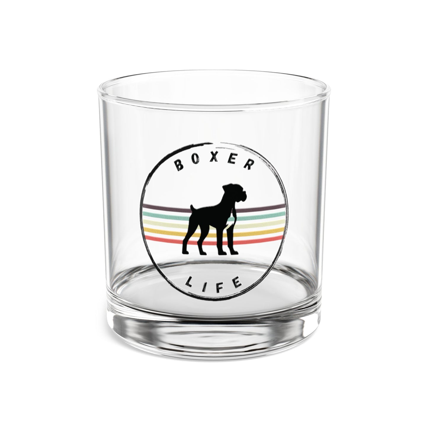 Boxer Life- Boxer Dog Rocks Glass