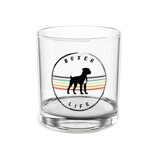 Boxer Life- Boxer Dog Rocks Glass