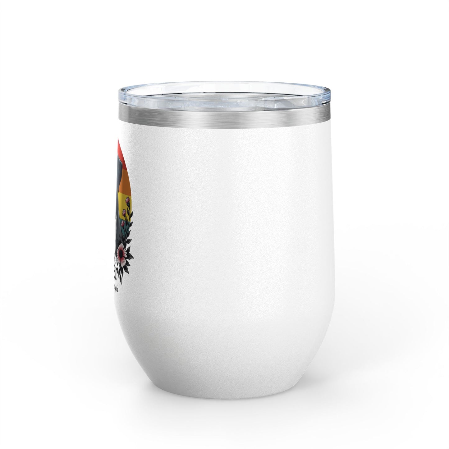 I Like My Boxer and Maybe 3 People (Pink Flower) - Boxer Dog Wine Tumbler