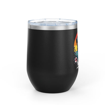 I Like My Boxer and Maybe 3 People (Pink Flower) - Boxer Dog Wine Tumbler