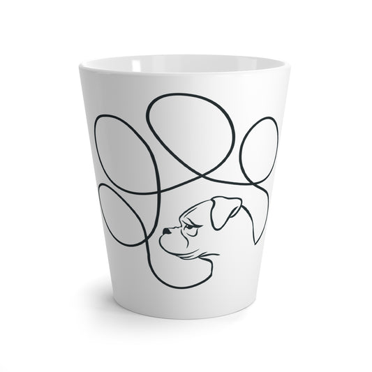 Minimalist Boxer Dog Paw Line Art Mug – Modern Boxer Lover Gift, Dog Mom Mug, Boxer Nation Drinkware
