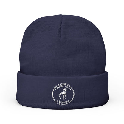 Boxer Dog Nation Logo Beanie – Embroidered & Built for the Obsessed