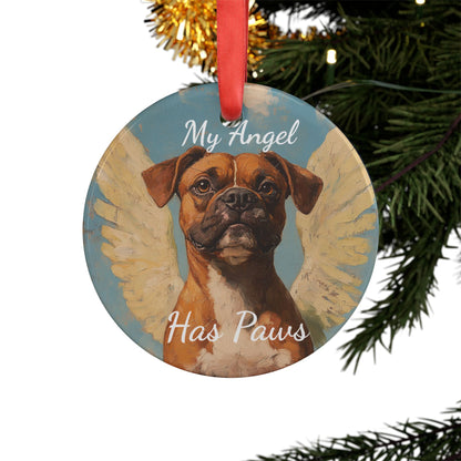 My Angel Has Paws- Acrylic Ornament with Ribbon