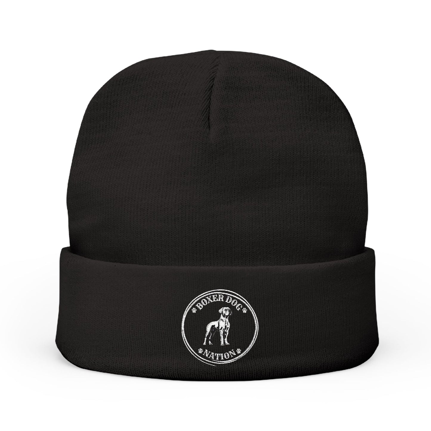 Boxer Dog Nation Logo Beanie – Embroidered & Built for the Obsessed