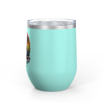 I Like My Boxer and Maybe 3 People (Pink Flower) - Boxer Dog Wine Tumbler