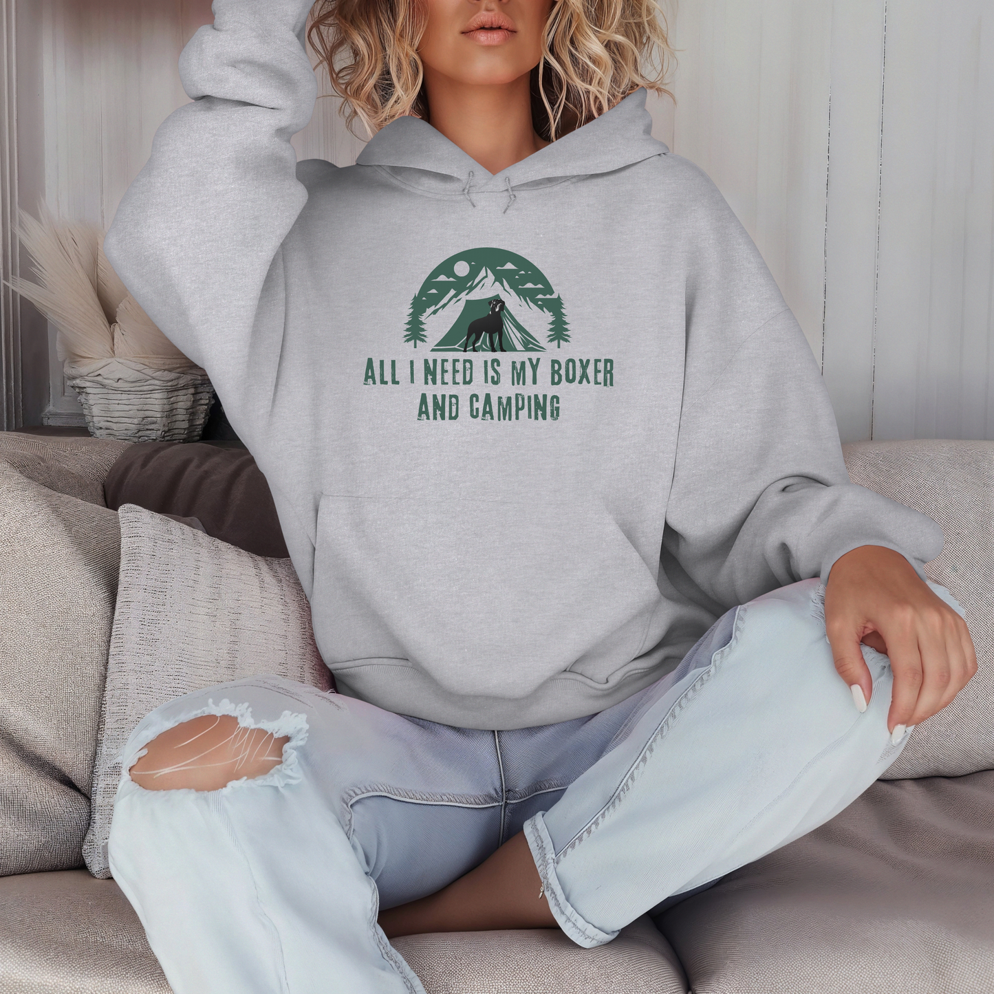 All I Need Is My Boxer And Camping- Classic All Gender Hoodie