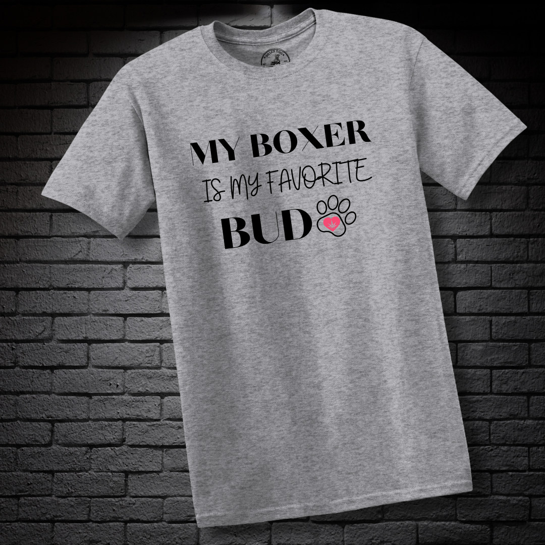 My Boxer Is My Favorite Bud (Heart in Paw)- Boxer Dog Classic Shirt