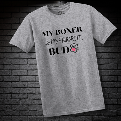My Boxer Is My Favorite Bud (Heart in Paw)- Boxer Dog Classic Shirt