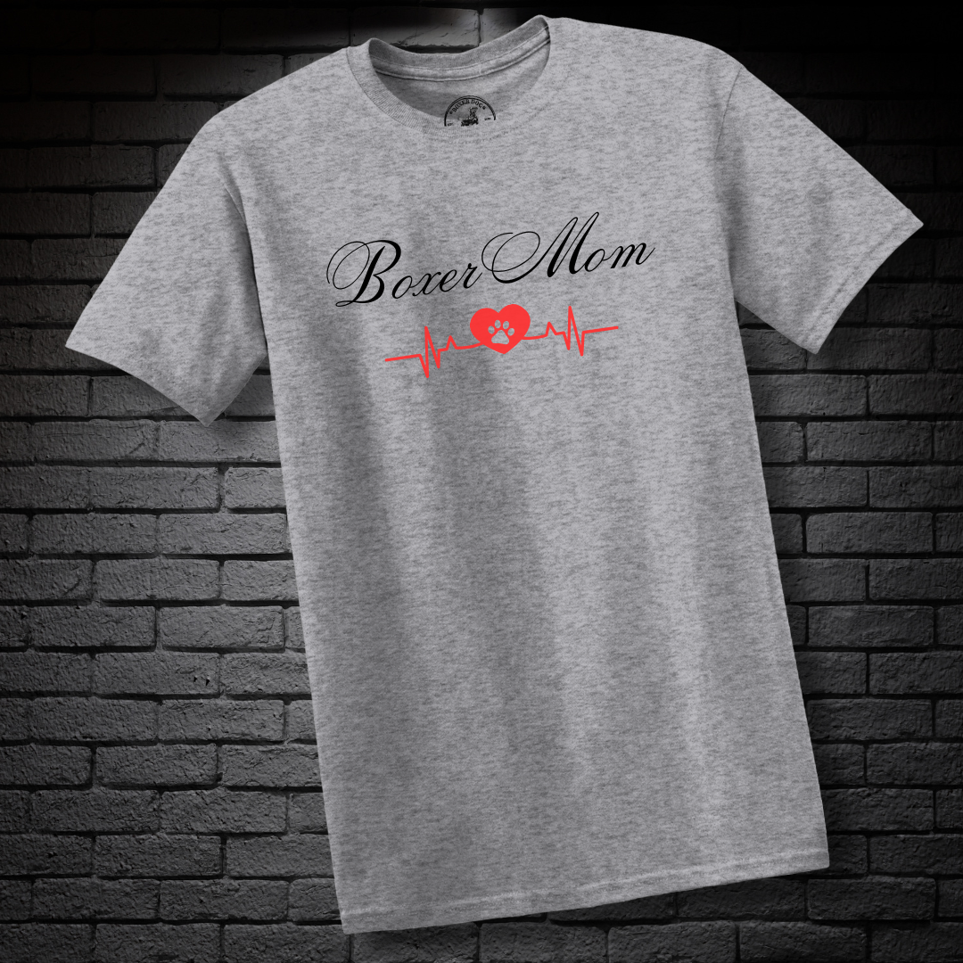 Boxer Mom Heartbeat w/ Paw- Boxer Dog Classic Shirt