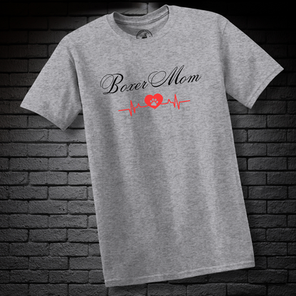 Boxer Mom Heartbeat w/ Paw- Boxer Dog Classic Shirt