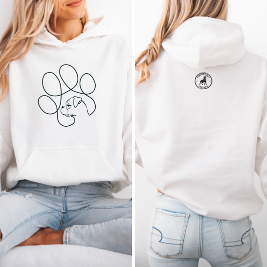 Minimalist Boxer Paw Hoodie – Simple Line Art Boxer Design