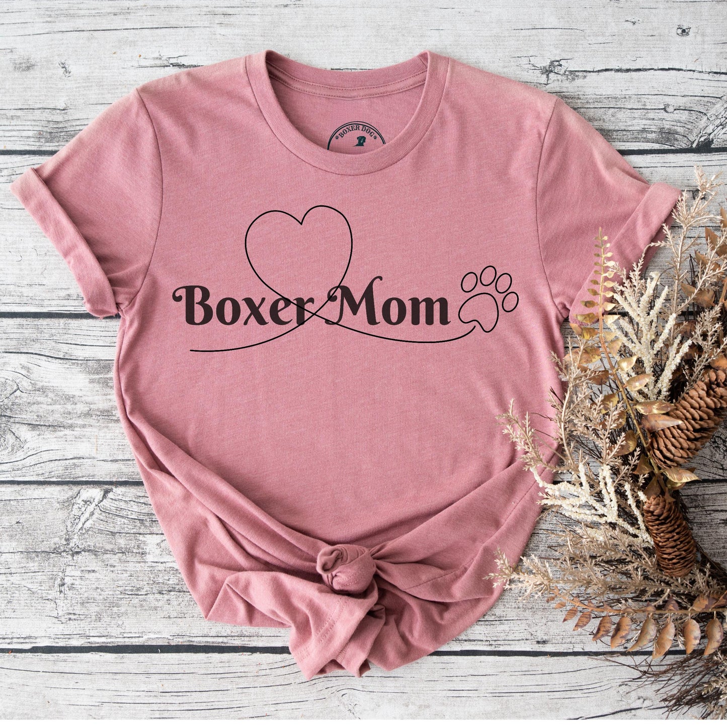 Boxer Mom Heart & Paw- Classic T-Shirt