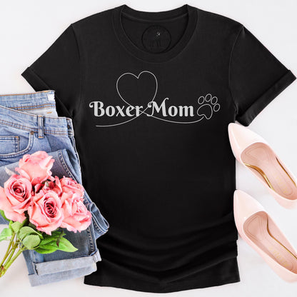 Boxer Mom Heart & Paw- Classic T-Shirt