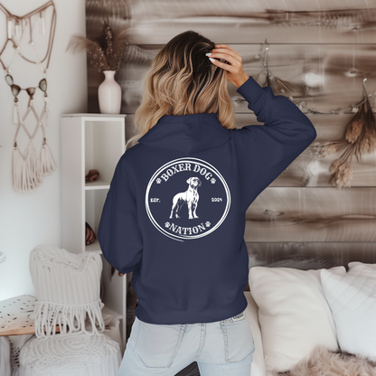 Boxer Dog Nation Logo- Classic All Gender Hoodie