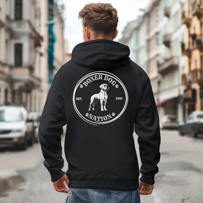 Boxer Dog Nation Logo- Classic All Gender Hoodie