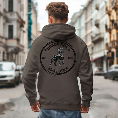 Boxer Dog Nation Logo- Classic All Gender Hoodie